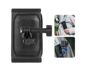 SMALLRIG Backpack Strap Mount for GoPro Hero 13/12/11, for DJI Osmo Nano Action 6/5 Pro/4/Pocket 3, for Insta360 X5/4/3/Ace Pro 2, Hook and Loop Fastener Clip Mount with Ball Head Adapter Base -5721
