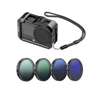 SMALLRIG Cage for DJI Osmo Action 6 with ND Filter Kit, 4 Pack CPL ND8 ND16 ND32 Snap-On Polarizing Neutral Density Filters, Aluminum Alloy Camera Cage with Cold Shoe, Wrist Strap, Lens Cover - 6374