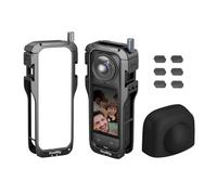 SMALLRIG Cage for Insta360 x5 Accessories, Aluminum Alloy Protective Case | For Insta360 x5 with Quick Release, Built-in Cold Shoe Mounts & 1/4" Threads, with Silicone Lens Guard Cap - 5195