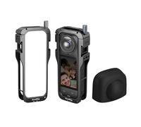 SMALLRIG Cage for Insta360 x5 Accessories, Durable Aluminum Alloy Protective Case for Insta360 x5 with Quick Release, Built-in Cold Shoe Mounts & 1/4" Threads, with Silicone Lens Guard Cap - 5195