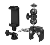 SMALLRIG Camera Mount Kit, Ball Head Magic Arm with Clamp, 2-Pong Mount | Super Clamp With Non-Slip Threads for GoPro, Webcam, Camera, Phone, Monitor and Light - 4373