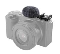 SMALLRIG Cold Shoe Adapter with Wind Muff Windshield for Sony ZV-E10-3526 | II/ZV-1F / ZV-E10 / ZV-1 / ZV-E1 / ZV-1 II, Wind Furry for Light Microphone Attachment