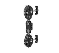 SMALLRIG Double Super Clamp Mount with Magic Arm, 360° Ballhead Pole Clamp for Umbrella, Chair Monitor Desk Photo Studio Light Stand, Photography Reflector, Motorcycle,Tripod Clamp Mount for Cross Bar
