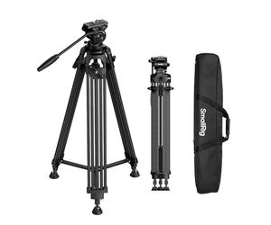 SMALLRIG FreeSpeed Heavy Duty Carbon Fiber Video Tripod, 75" Camera Tripod with Fluid Head for MFT Plate, One-Knob Quick Extend, 75mm Bowl, Weigh 7.5lb, Load up 22lb for DSLR Camera, Camcorder - 5443