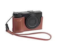 SMALLRIG GR IV/GR III Series Genuine Leather Case Kit, Camera Case for RICOH GR IV/GR III/GR IIIx/GR III HDF/GR IIIx HDF, Vintage Half-Body Shell, with Shoulder Strap, Red - 5678