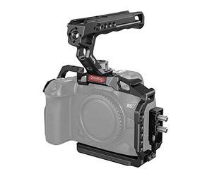 SMALLRIG Handheld Camera Cage Kit for Canon EOS R5/ R6 / R5 C with Lightweight Top Handle for ARRI and Cable Clamp, Suitable for Tripod, Handheld and Stabilizer Shooting (Upgraded Version) - 3830C