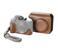 SMALLRIG Leather Case Kit for Canon PowerShot V1, Including Half Leather Case, Flip Case Cover, Wrist Strap & Furry Windscreen, Portable and Protecting (Brown) -5385