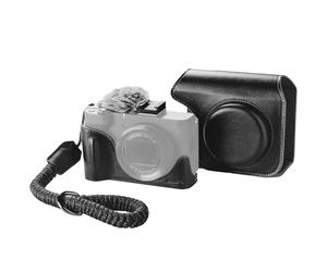 SMALLRIG Leather Case Kit for Canon PowerShot V1, Including Half Leather Case, Flip Case Cover, Wrist Strap & Furry Windscreen, Portable and Protecting (Black) - 5386