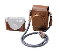 SMALLRIG Leather Case Kit for FUJIFILM X Half, Retro Style Full-Cover Carrying Bag with Half Leather Case, Built-in Card Pocket, Portable and Protecting with Woven Shoulder Strap (Brown) - 5218
