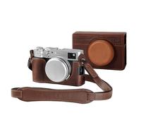 SMALLRIG Leather Case Kit for FUJIFILM X100VI, Including Half Cases, Flip Case Cover and Shoulder Strap, Genuine Leather Material, Portable and Protecting, Brown - 4558