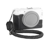 SMALLRIG Leather Half Case Kit for Canon R50 V with Half Case and Woven Wrist Strap, Genuine Leather Material, Portable and Protecting (Black) - 5433