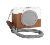 SMALLRIG Leather Half Case Kit for Canon R50 V with Half Case and Woven Wrist Strap, Genuine Leather Material, Portable and Protecting (Brown) - 5432