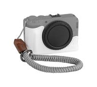SMALLRIG Leather Half Case Kit for Canon R50 V with Half Case and Woven Wrist Strap, Genuine Leather Material, Portable and Protecting (White) - 5431