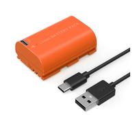 SMALLRIG LP-E6NH Battery 2400mAh USB-C for Canon R5/R6/R7 2.5H Full Charged | For Canon R6 Mark II, R, R5 C, 5D II/III/IV, 6D, 6D II, 7D, 7D II, 60Da, 70D, 80D, 90D, Orange - 4968