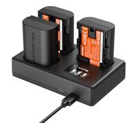 SMALLRIG LP-E6NH Camera Battery Kit for Canon, Triple-Slot LCD Charger with 3-Pack 1940mAh Batteries, Full Decode for Canon EOS R6 Mark II,R5,R6,R7,R5C,5D Mark II/III/IV,R,6D,6D Mark II,70D,80D - 6017