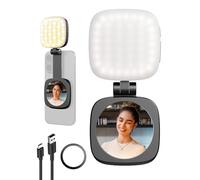 SMALLRIG Magnetic Selfie Light for iPhone w/Mirror & MagSafe-4656 | Features a Mirror and Instant MagSafe Attachment, Ideal for Selfies and Video Conferences, Vibe P48 Black