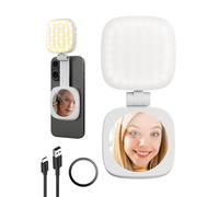 SMALLRIG Magnetic Selfie Light for iPhone w/Mirror & MagSafe-4933 | Features a Mirror and Instant MagSafe Attachment, Ideal for Selfies and Video Conferences, Vibe P48 White