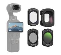 SMALLRIG Magnetic Wide Angle Lens & ND & CPL & Effect Filter Set for DJI Osmo Pocket 4/3 Accessories, 4 Pack Wide-Angle Lens CPL 1/4 Black Diffusion Variable ND2-32 Filters, HD Optical Glass - 5834