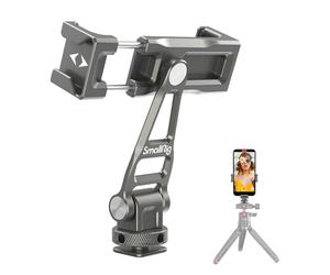 SMALLRIG Metal Phone Camera Mount Universal Mobile Phone Holder w/Cold Shoes and 1/4"-20 Threaded Hole, Clip for iPhone 17 16 15 14 13,etc, 360° Rotation Phone Tripod Mount for Vlogging - 3559