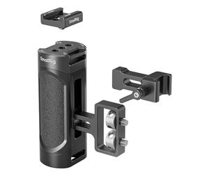 SMALLRIG Mini Camera Side Handle with NATO and 1/4"-20 Screws Installation Options, for Left and Right Hand, with 1/4"-20 Threaded Holes, Wrist Strap Holes, Cold Shoe, Up and Down Adjustable - 4816