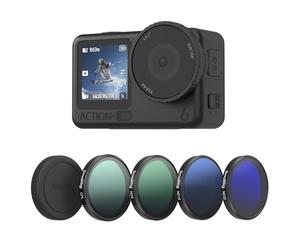 SMALLRIG ND Filter Kit 5 Pack for DJI Osmo Action 6, CPL ND8 ND16 ND32 Snap-On Polarizing Neutral Density Filters & Lens Silicone Cover, HD Optical Glass/Multi-Coated - 5895