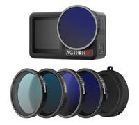 SMALLRIG ND Filter Kit for DJI Osmo Action 4/Action 5 Pro, 5 Pack CPL FS ND8 ND16 ND32 Snap-On Polarizing Neutral Density Filters & Lens Silicone Cover, HD Optical Glass/Multi-Coated Lens Filters 5411