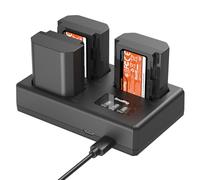 SMALLRIG NP-FZ100 Camera Battery Kit for Sony, Triple-Slot LCD Charger with 3-Pack 1940mAh Batteries, Full Decode for Sony A7V A7IV A7III A7C A6700 A6600 FX3 FX30 ZV-E1 ZV-E10II A9III A7RV - 6016