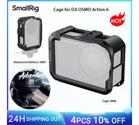 SmallRig OSMO Action 6 Cage for DJI OSMO Action 6 Advanced Edition with Silicone Lens Cover Wrist Strap w Cold Shoe Mount