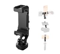 SMALLRIG PC-T1 Metal Phone Holder & 3 Cold Shoe Mounts, 360° Rotated - 6661 | Tripod Phone Mount, 1/4-in Screw, 360° Rotatable and 180° Tiltable Adjustable Cell Phone Clamp Holder, for Phone, Vlogging