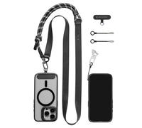 SMALLRIG Phone Shoulder Strap - 4989 | Adjustable Neck or Crossbody Lanyard for All Smartphones, Premium Leather & Nylon, Built-in Hook for Keys & Accessories