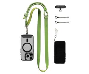 SMALLRIG Phone Shoulder Strap, Adjustable Neck or Crossbody Lanyard for All Smartphones, Premium Leather & Nylon, Built-in Hook for Keys & Accessories, for iphone for Samsung, Green - 5301