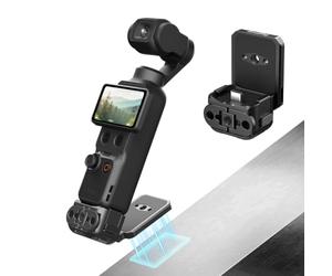 SMALLRIG Quick Release Magnetic Backplate for DJI Osmo Pocket 4P/4/3 USB-C Interfaces, Supports 180° Free Adjustment, with Cold Shoe Mount, Bidirectional Magnetic Mount for Desktop Tripods, Handle