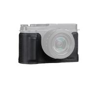 SMALLRIG Retro Genuine Leather Half Case for Panasonic L10 Black-5698 | Protective Case with Front Grip and 1/4"-20 Threaded Hole, Compatible with Most Tripods, Black