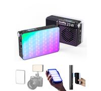 SMALLRIG RM 25C Mini RGB Video Light 25W 3100mAh 2500-10000K-5357 | 25W Portable Light with HD LCD Display, CRI 96, TLCI 99, and Magnetic Mounting, for Photographers and Content Creators
