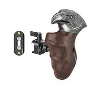 SMALLRIG Rotating Left-Side Wooden Handle with NATO Clamp & NATO - 4817 | Rail, 360° Angle Adjustment, 15 kg/33 lb Load Capacity, Ergonomic Grip