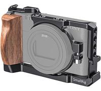 SMALLRIG RX100 VI/VII Vlog Camera Cage, Cage with Wooden Handle Grip for Sony RX100 VII and RX100 VI, Suitable for Vlogger and Youtuber - CCS2434