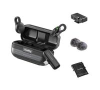 SMALLRIG S70 Wireless Mic (2 TX + 2 RX + Charging Case),Black - 5715 | USB-C & 3.5mm Jack Compact Wireless Microphone for iPhone 17/16/15 & for Android/Action Camera,Noise Reduction Record