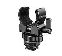 SMALLRIG Shotgun Microphone Holder with Cold Shoe - BSM2352 | Microphone Shock Mount with Soft Silicone, Bumps and Noises Absorption