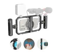 SMALLRIG Universal Quick Release Phone Cage Kit Basic - 4597 | Aluminum Video Rig with Wireless Control & Dual Handles, Phone Clip, for MagSafe, for iPhone 18/17/16/15 Pro Max, for Samsung