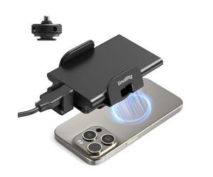 SMALLRIG Universal SSD Holder with Cold Shoe Cable Clamp, 40-60mm Wide Clamping, SSD Mount Bracket for MagSafe, for Samsung T5 T7 SSD, for SanDisk SSD, Compatible with iPhone and Camera Cage - 5196