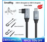 SmallRig USB-C Straight to USB-C Angled Data Cable, Support 20Gbps & 100W Fast Charging, Power Bank Wire For DSLR Camera Battery 35cm 4790