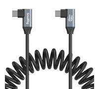 SMALLRIG USB-C to USB-C Coiled Data Cable Charger (Angled to Angled), 90 Degree USB-C Cable 20Gbps High Speed Data Transfer, Support PD 100W Fast Charging, for iPhone, Laptops and Cameras etc. - 4793