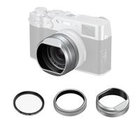 SMALLRIG UV Filter with Lens Hood Kit for FUJIFILM X100VI / X100V, UV Filter with 99% Light Transmission, Anti-Flare & Anti-Ghosting, Lens Hood in Aluminum Alloy, Silver - 5851