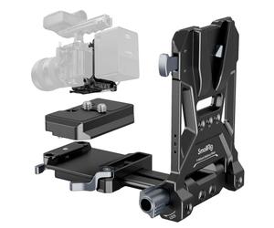 SMALLRIG V-Mount Battery Plate, V Lock Battery Mounting Plate with Double Quick Release Plate for Arca-Swiss, L-Shape Compact & Foldable V Mount Battery Plate for DSLR Camera, Gimbals & Tripod - 4064B