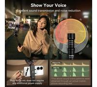 SmallRig VK-50 Vlogging Kit, Foldable Phone Tripod w/ Mount Light & Shotgun Mic