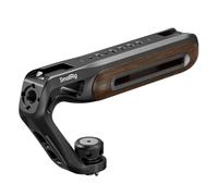SMALLRIG Wooden Top Handle with Retractable 1/4''-20 and 3/8''-16 Locating Screw for ARRI, Max Load 15kg / 33.1lb for Universal Camera Cages and Rigs, 2 Cold Shoe Adapters to Mount Accessories - 5252