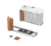 SMALLRIG X-E5 Rosewood Handle L-Shaped Grip Holder for FUJIFILM X-E5, Retro-style Side Handle with Shutter Button & Hot Shoe Cover, Quick Release Plate for Arca, Compatible with Tripods,Silver - 5984