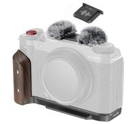 SMALLRIG X-M5 Wooden Handgrip L-Shape Grip for FUJIFILM X-M5, Built-in Quick Release Plate for Arca, Ergonomic Wood Side Handle, Include Windshield with Cold Shoe Adapter,Plate for Arca (Black) - 5260