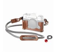 SMALLRIG X-T30 III Half Leather Case with Shoulder Strap for FUJIFILM X-T30 / X-T30 II/X-T30 III, Retro Style Camera Case with Aluminum Frame & Shutter Button Cap, Brown- 5670