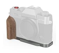 SMALLRIG X-T30/X-T30 II/X-T30 III L-Shaped Mount Plate with Wooden - 5668 | Handle for FUJIFILM, Built-in Quick Release Plate for Arca, 1/4"-20 Threaded Hole, Shutter Button, Charcoal Silver